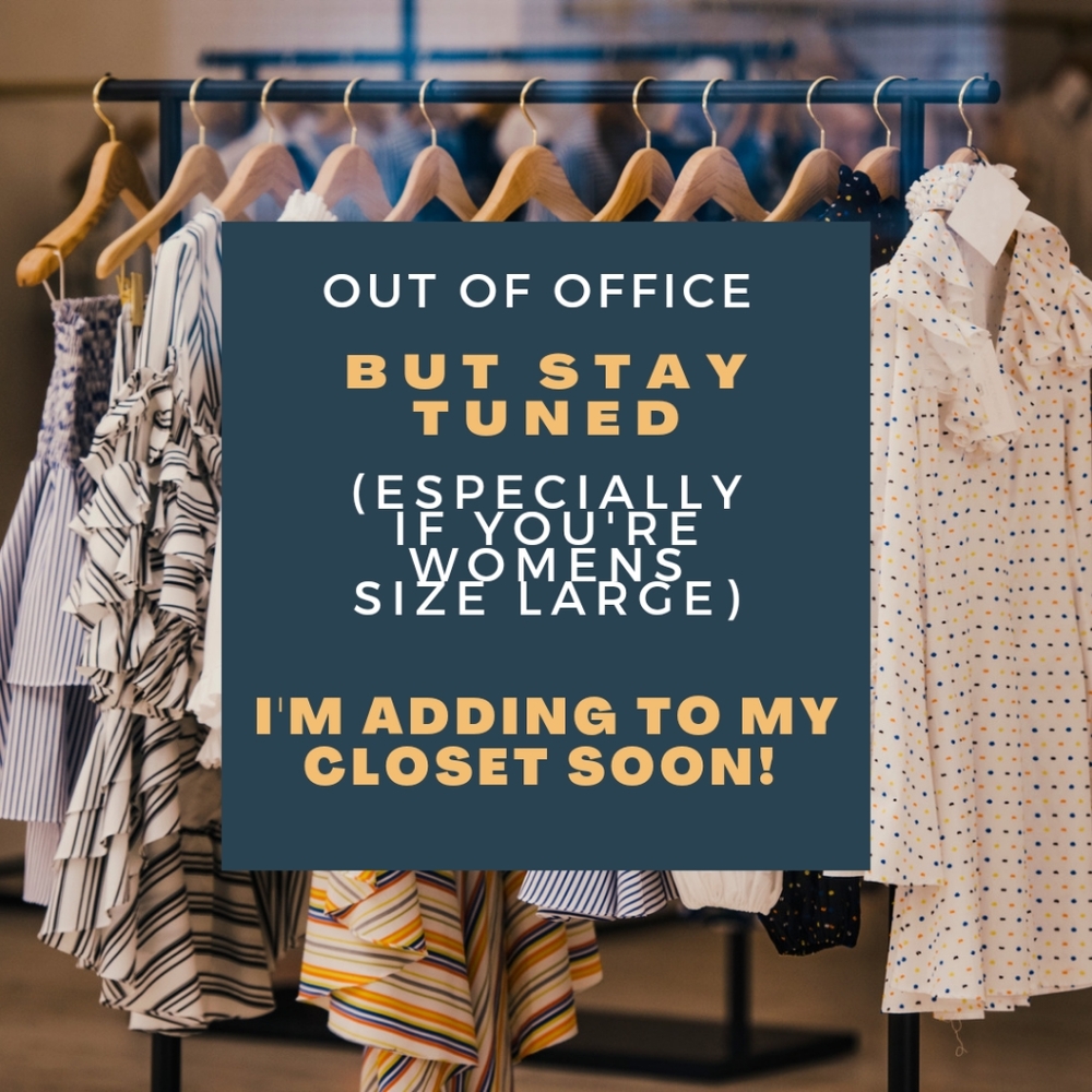 Stay tuned!!! New clothing & shoes! Womens size large AND small clothing! Plus..
